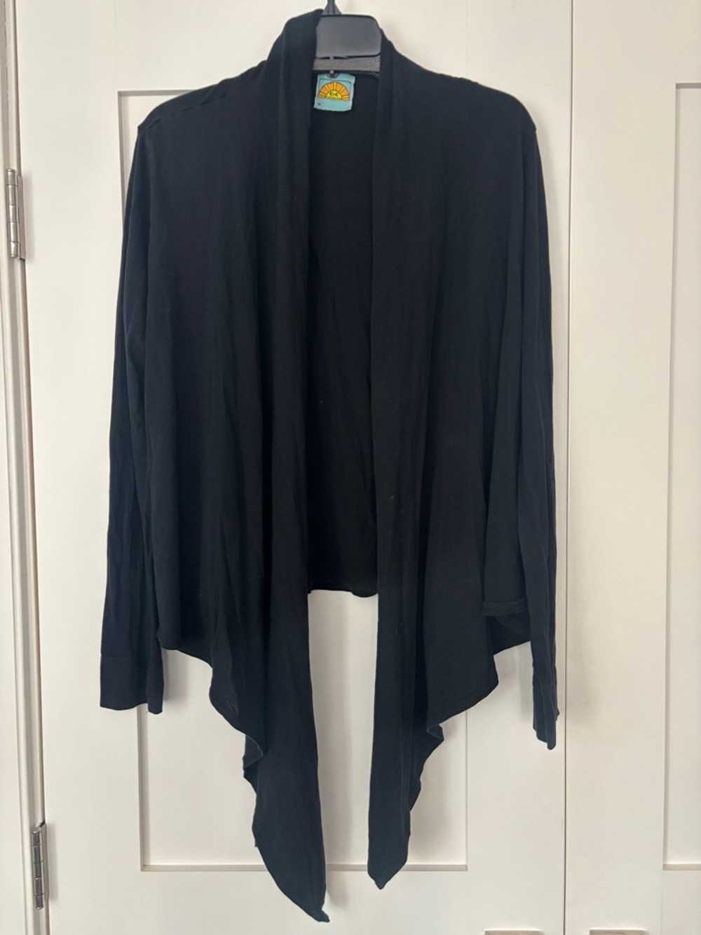 C.& C Black Draped Open-Front Cardigan Sz m